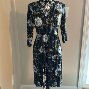 NWT DownEast Floral Navy Dress